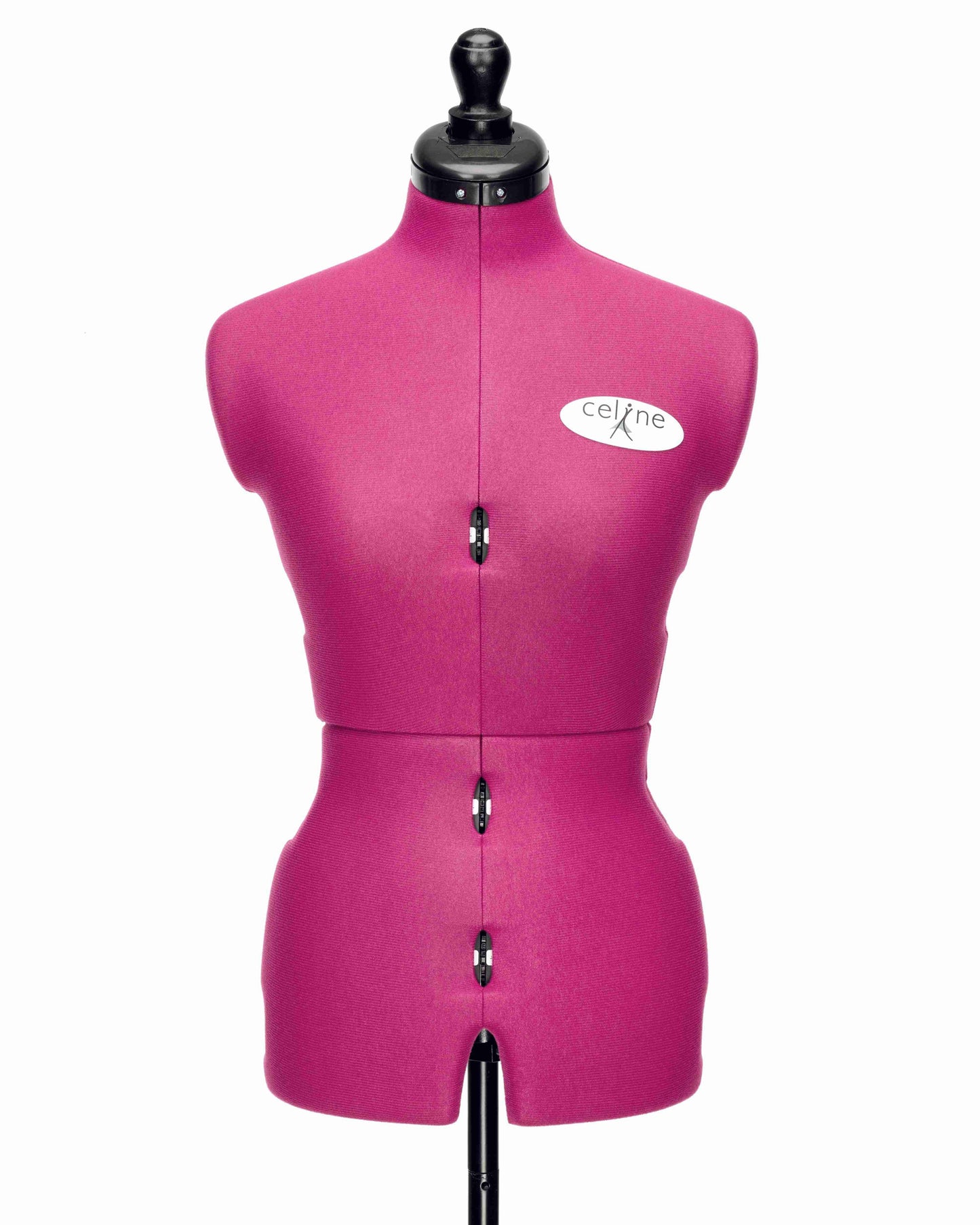 Ansicht Torso (Farbe Fuchsia) der CELINE MULTI, ohne 3-Bein Standfuß, von vorne Frontalansicht, Rückenlängenverstellung geschlossen